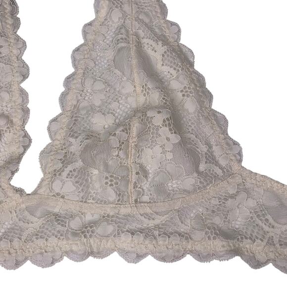 Free People Galloon Lace Halter Cream Bralette Size M - Picture 10 of 14